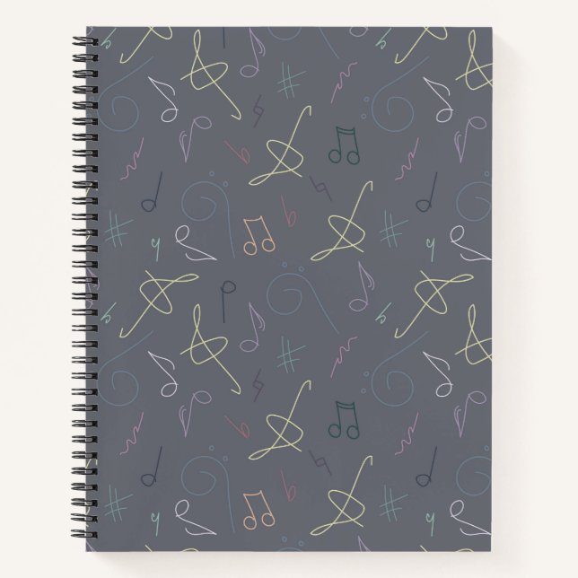 colour sheet music pattern notebook (Front)