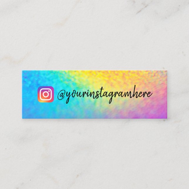Colour Shift Holographic Mini Business Card (Front)