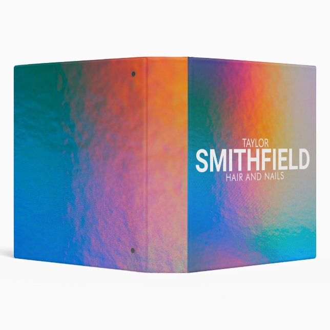 Colour Shift Neon Light Holographic Trendy Binder (Background)