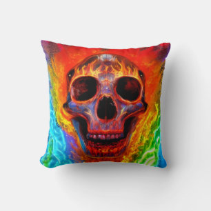 Colour Skull Throw Pillow