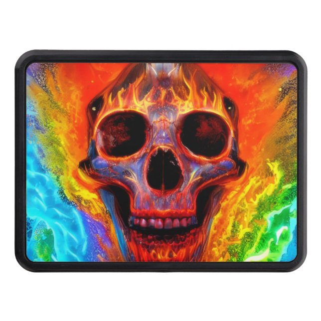 Colour Skull Trailer Hitch Cover (Front)