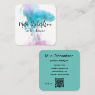 Colour smoke square business card