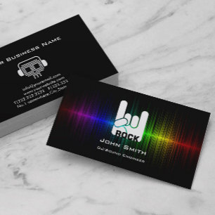 Colour Soundwave Rock Skull DJ Music Business Card