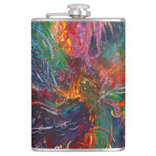 Colour Spectrum Pinwheel Hip Flask