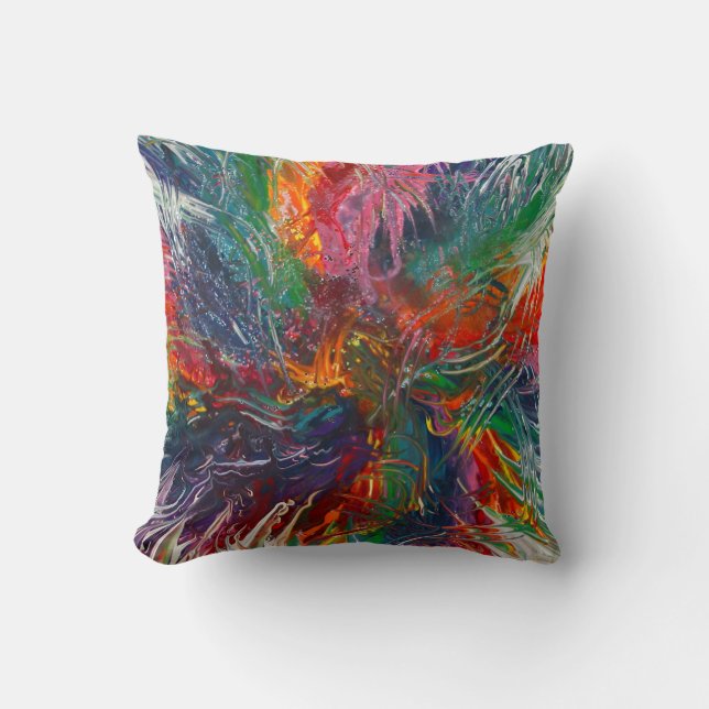 Colour Spectrum Pinwheel Throw Pillow (Front)