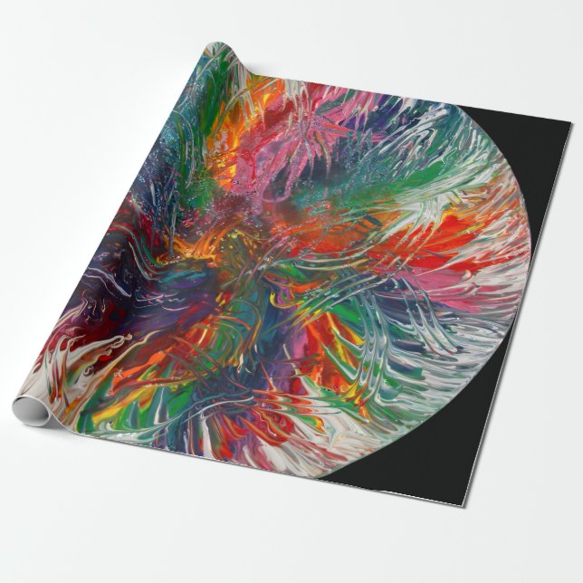 Colour Spectrum Pinwheel Wrapping Paper (Unrolled)