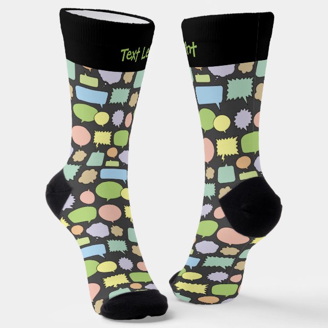 Colour Speech Bubbles Pattern Socks (Angled)