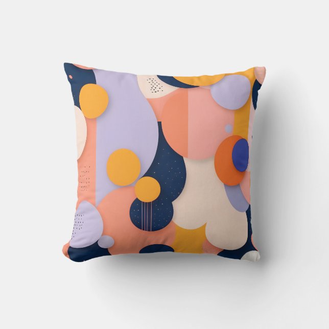 Colour Sphere Fusion Throw Pillow (Front)