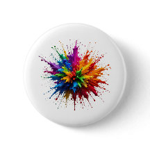 Colour Splash Abstract Art Pin Button Badge