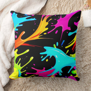 Colour Splash: Abstract Art Throw Pillow