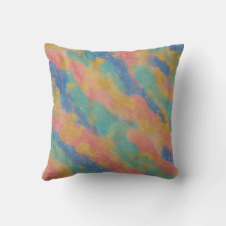 “Colour Splash Abstract Gold Accent Throw Pillow” Pillow