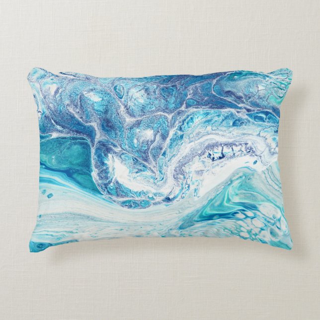 Colour Splash: Acrylic Abstract Background Accent Pillow (Front)