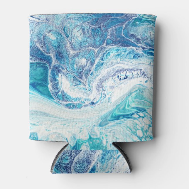 Colour Splash: Acrylic Abstract Background Can Cooler (Front)