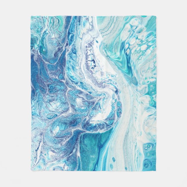 Colour Splash: Acrylic Abstract Background Fleece Blanket (Front)