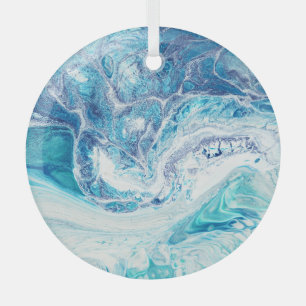 Colour Splash: Acrylic Abstract Background Glass Ornament