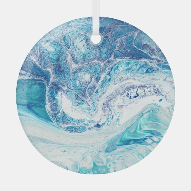 Colour Splash: Acrylic Abstract Background Glass Ornament (Front)