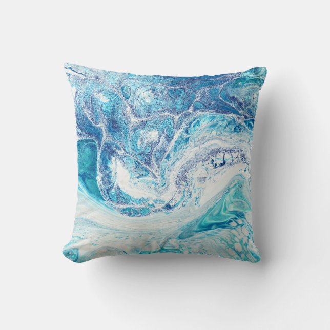 Colour Splash: Acrylic Abstract Background Throw Pillow (Front)