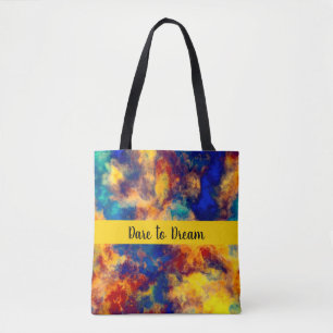 Colour Splash Blue Red Yellow Teal Multi Colour To Tote Bag