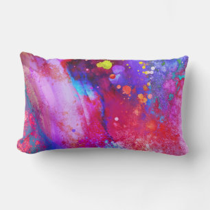 colour splash bright colourful purple magenta  lumbar pillow