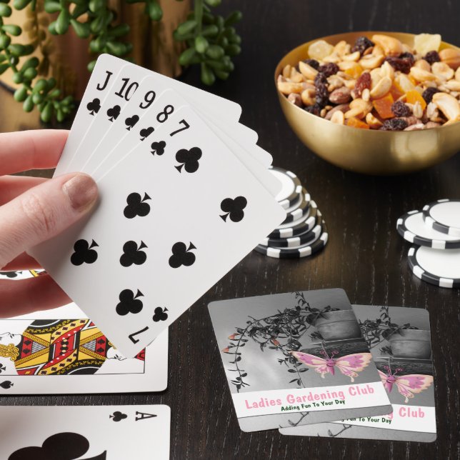 Colour Splash Butterfly Still Life Photograph Playing Cards (In Situ)