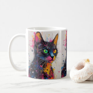 Colour Splash Cat Coffee Mug – Vibrant Gift for Ca