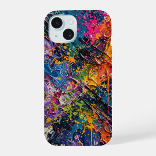 Colour Splash Chaos Abstract Art iPhone 15 Case