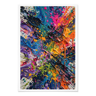 Colour Splash Chaos Abstract Art Photo Print