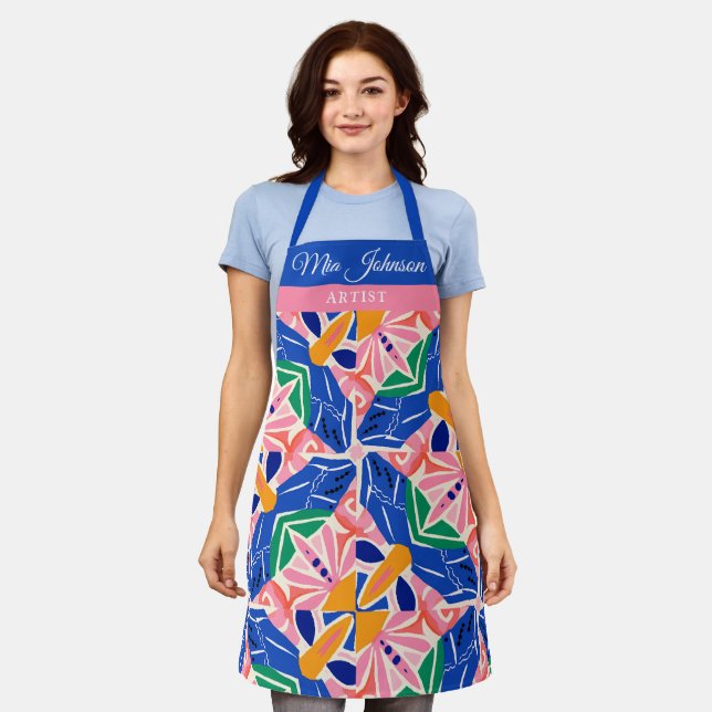 Colour Splash Custom Name Apron (Worn)