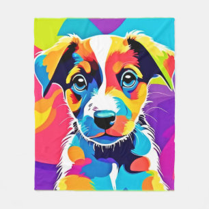Colour Splash Groovy Canine Dog Fleece Blanket