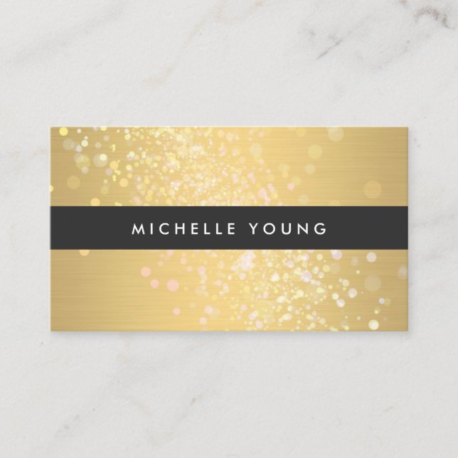 Colour Splash in Gold and Black for Makeup Artists Business Card (Front)