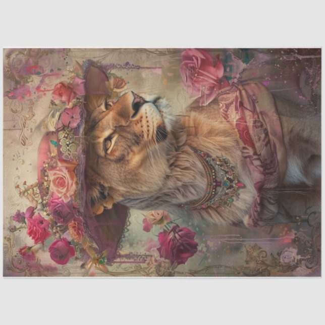 Colour splash Lioness Tissue Paper (Front)