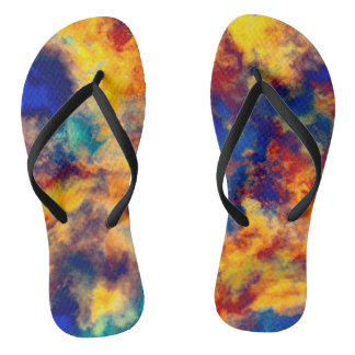 Colour Splash Multi Colour Red Blue Yellow Flip Flops