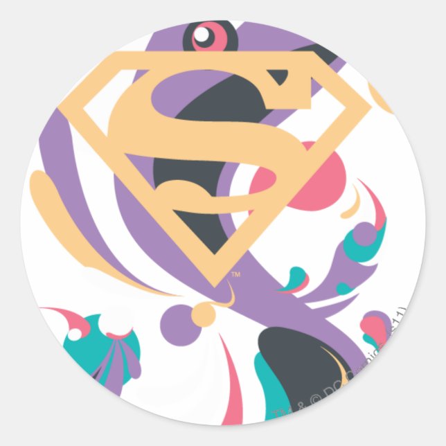 Colour Splash Orange Classic Round Sticker (Front)