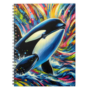 Colour Splash Orca – Vibrant Ocean Art Notebook