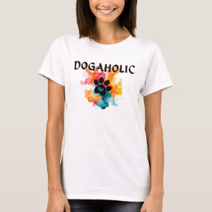 "Colour Splash Paw Print   Vibrant Pet Lover Desig T-Shirt