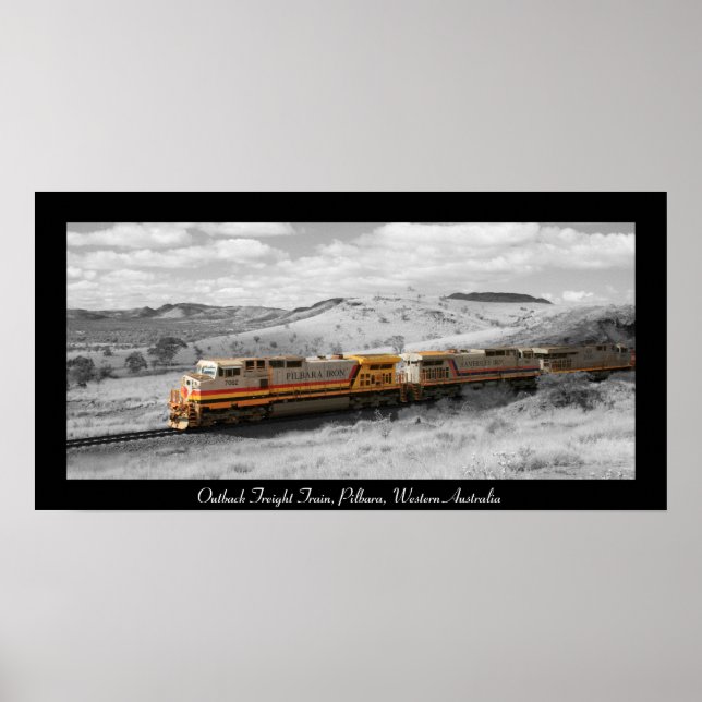 Colour Splash Photograph - Outback Freight Train Poster (Front)