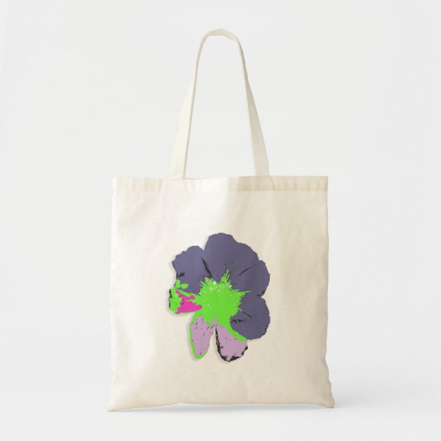 Colour Splash/ PopArt Flower Tote Bag (Front)
