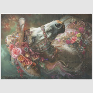 Colour splash white horse tissue paper