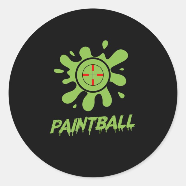 Colour Spots Paintball Player Paintball Colour Bal Classic Round Sticker (Front)