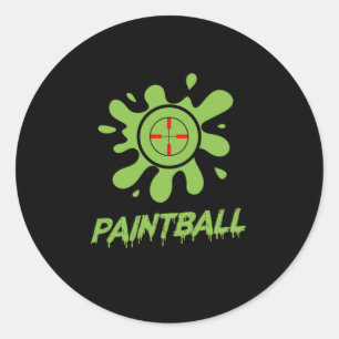 Colour Spots Paintball Player Paintball Colour Bal Classic Round Sticker