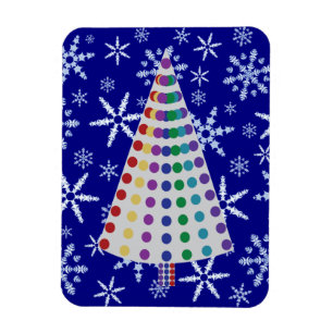 Colour Spray Christmas Tree on Snowflake Blizzard Magnet