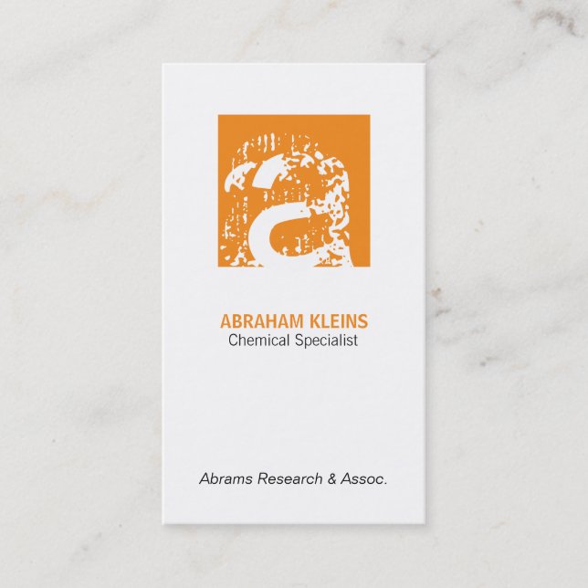 Colour Square Monogram (orange) Business Card (Front)