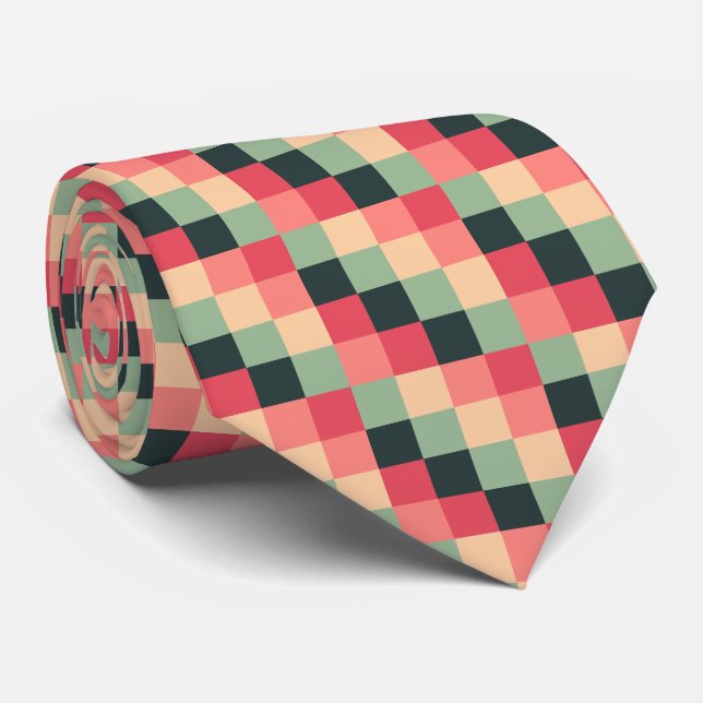 Colour Squares 015 Tie (Rolled)