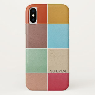 Colour Squares Monogram iPhone X Case
