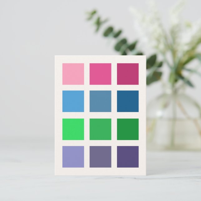 Colour Squares (Spring) Postcard (Standing Front)