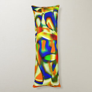 Colour stains on curved greenish beige strips body pillow