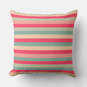 Colour Stiped 151214 (Larger Stripe) Throw Pillow