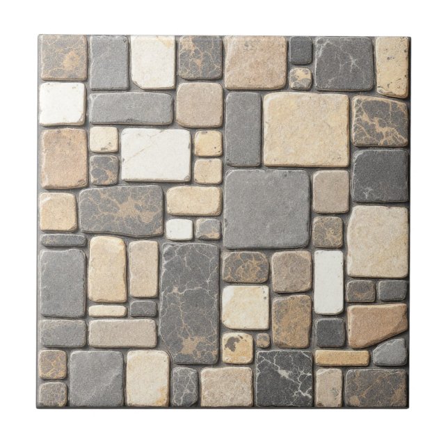 Colour stone Ceramic Square Tile (Front)