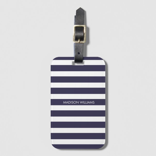 Colour Stripe Personalized Name Luggage Tag (Front Vertical)