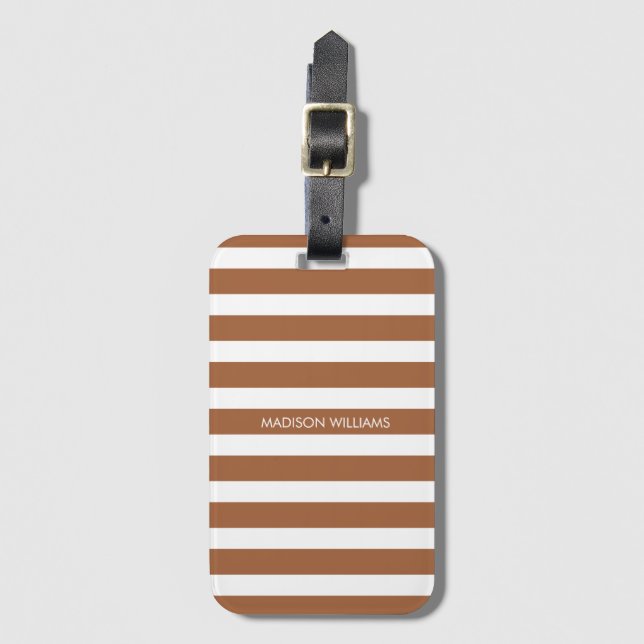Colour Stripe Personalized Name Luggage Tag (Front Vertical)